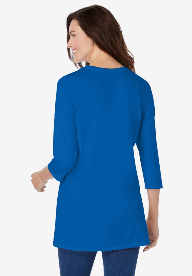 Perfect Three-Quarter Sleeve Crewneck Tunic image number 1