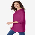 Perfect Three-Quarter Sleeve Crewneck Tunic image number null