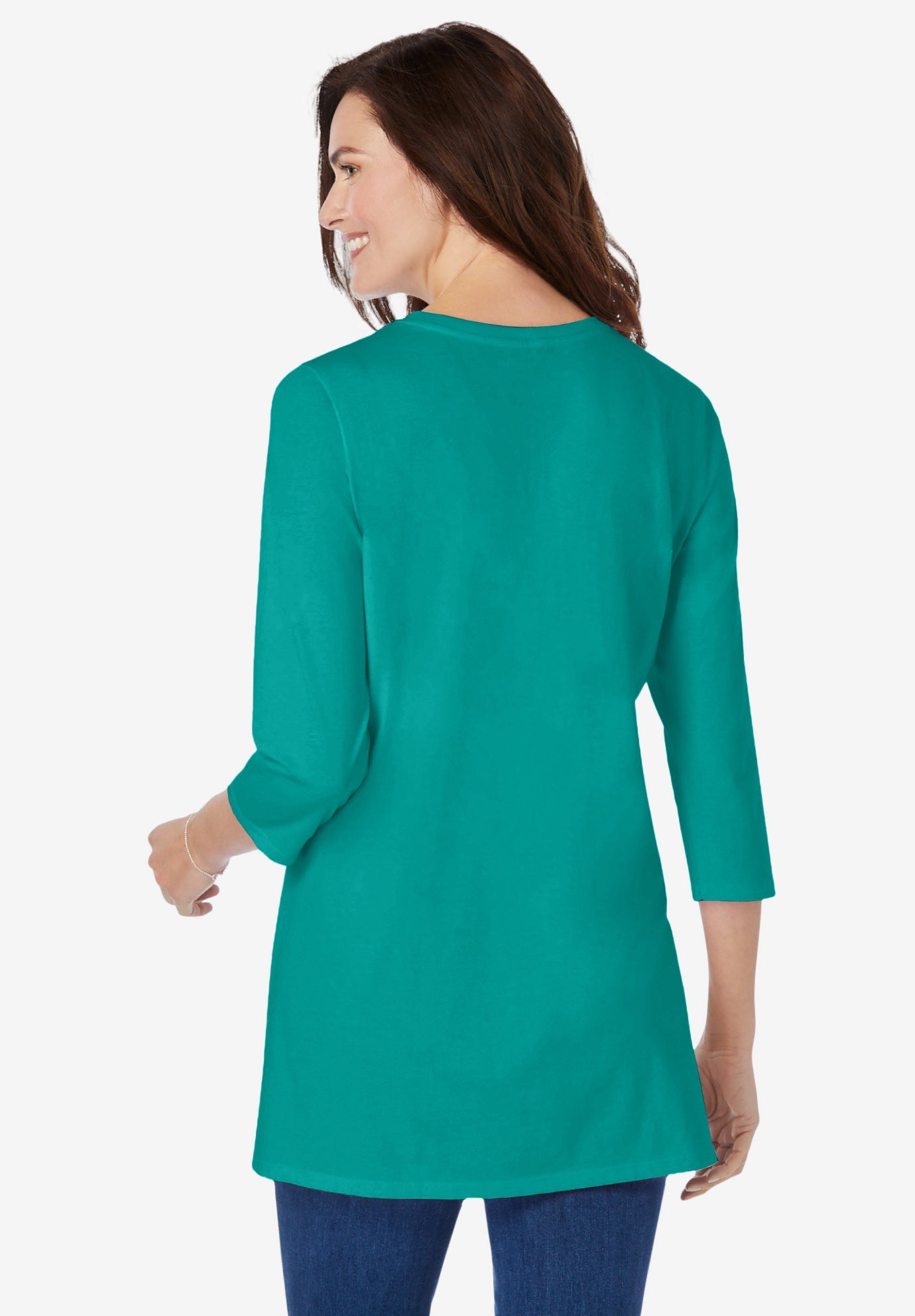 Perfect Three-Quarter Sleeve Crewneck Tunic image number 1