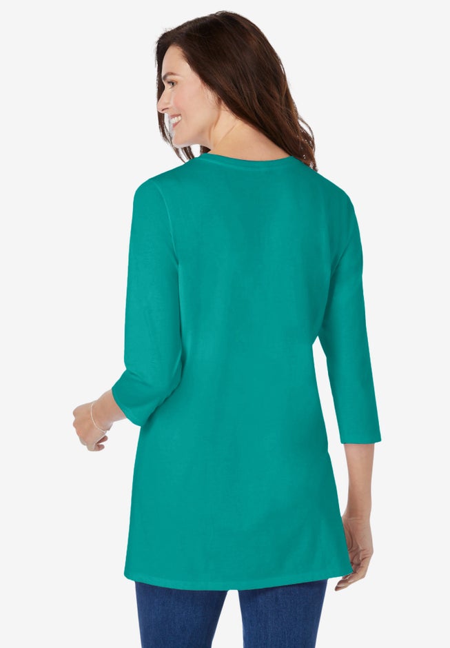 Perfect Three-Quarter Sleeve Crewneck Tunic image number 1