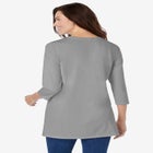 Perfect Three-Quarter Sleeve Crewneck Tunic image number null
