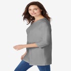 Perfect Three-Quarter Sleeve Crewneck Tunic image number null