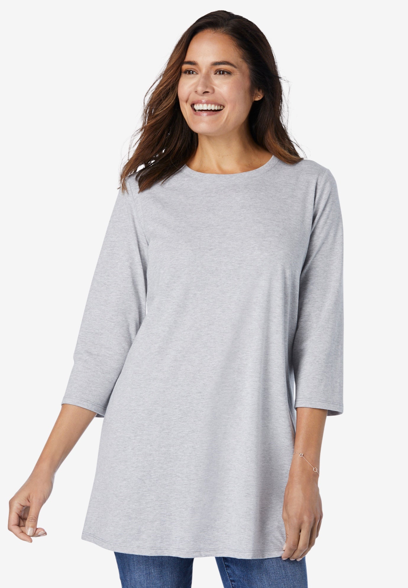 Perfect Three-Quarter Sleeve Crewneck Tunic image number 0