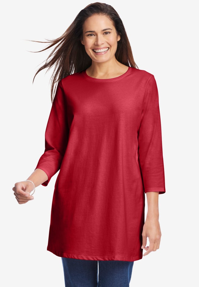 Perfect Three-Quarter Sleeve Crewneck Tunic image number 0