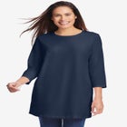 Perfect Three-Quarter Sleeve Crewneck Tunic image number null