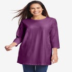 Perfect Three-Quarter Sleeve Crewneck Tunic image number null