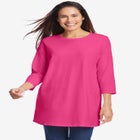 Perfect Three-Quarter Sleeve Crewneck Tunic image number null
