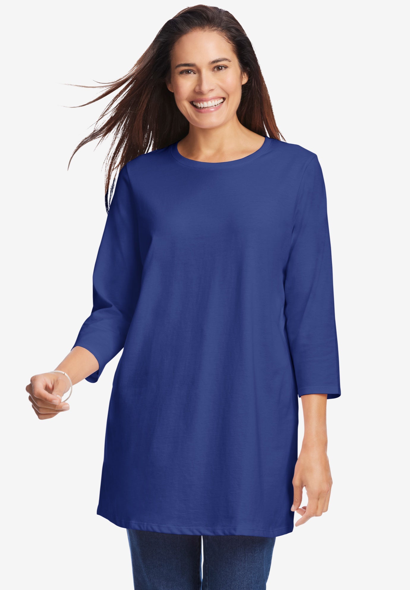 Perfect Three-Quarter Sleeve Crewneck Tunic image number 0