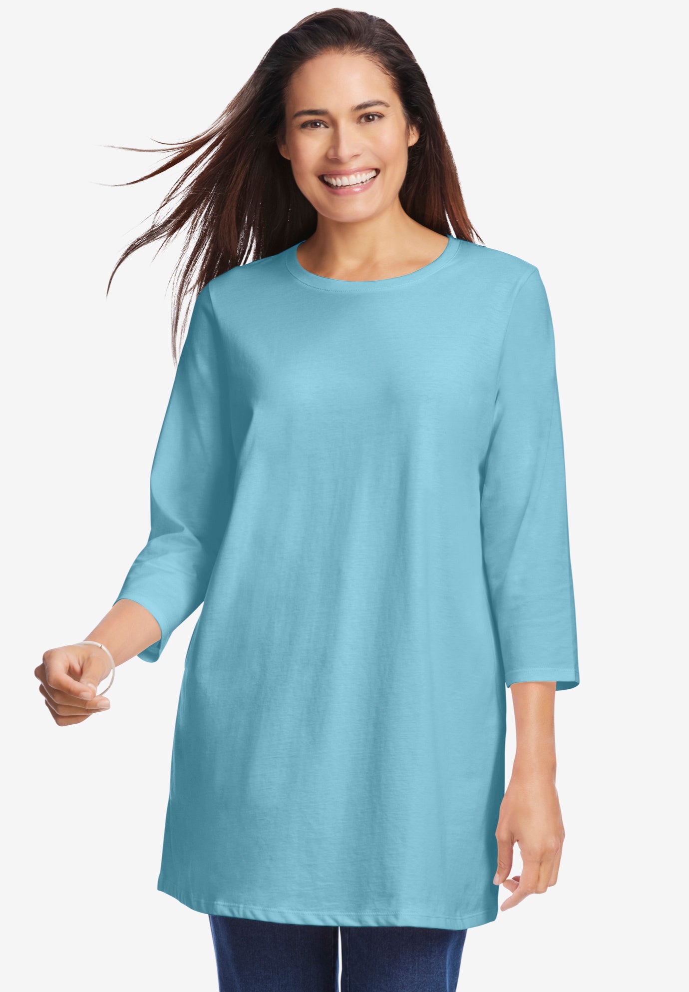 Perfect Three-Quarter Sleeve Crewneck Tunic image number 0