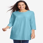 Perfect Three-Quarter Sleeve Crewneck Tunic image number null