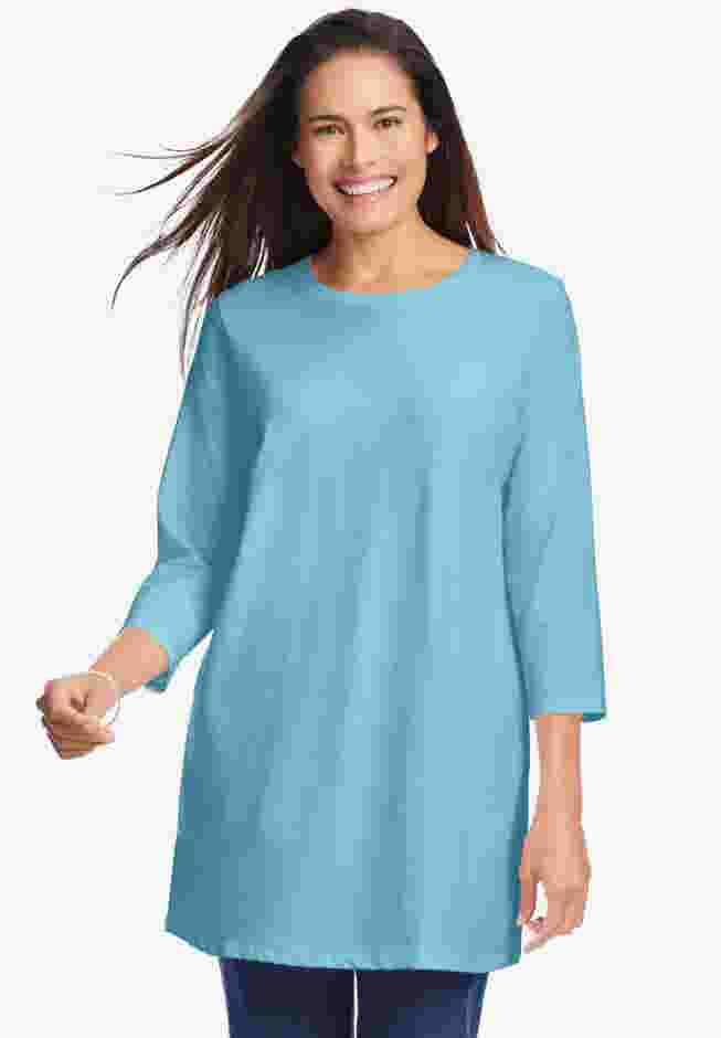 Perfect Three-Quarter Sleeve Crewneck Tunic image number 0
