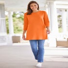 Perfect Three-Quarter Sleeve Crewneck Tunic image number null