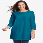 Perfect Three-Quarter Sleeve Crewneck Tunic image number null