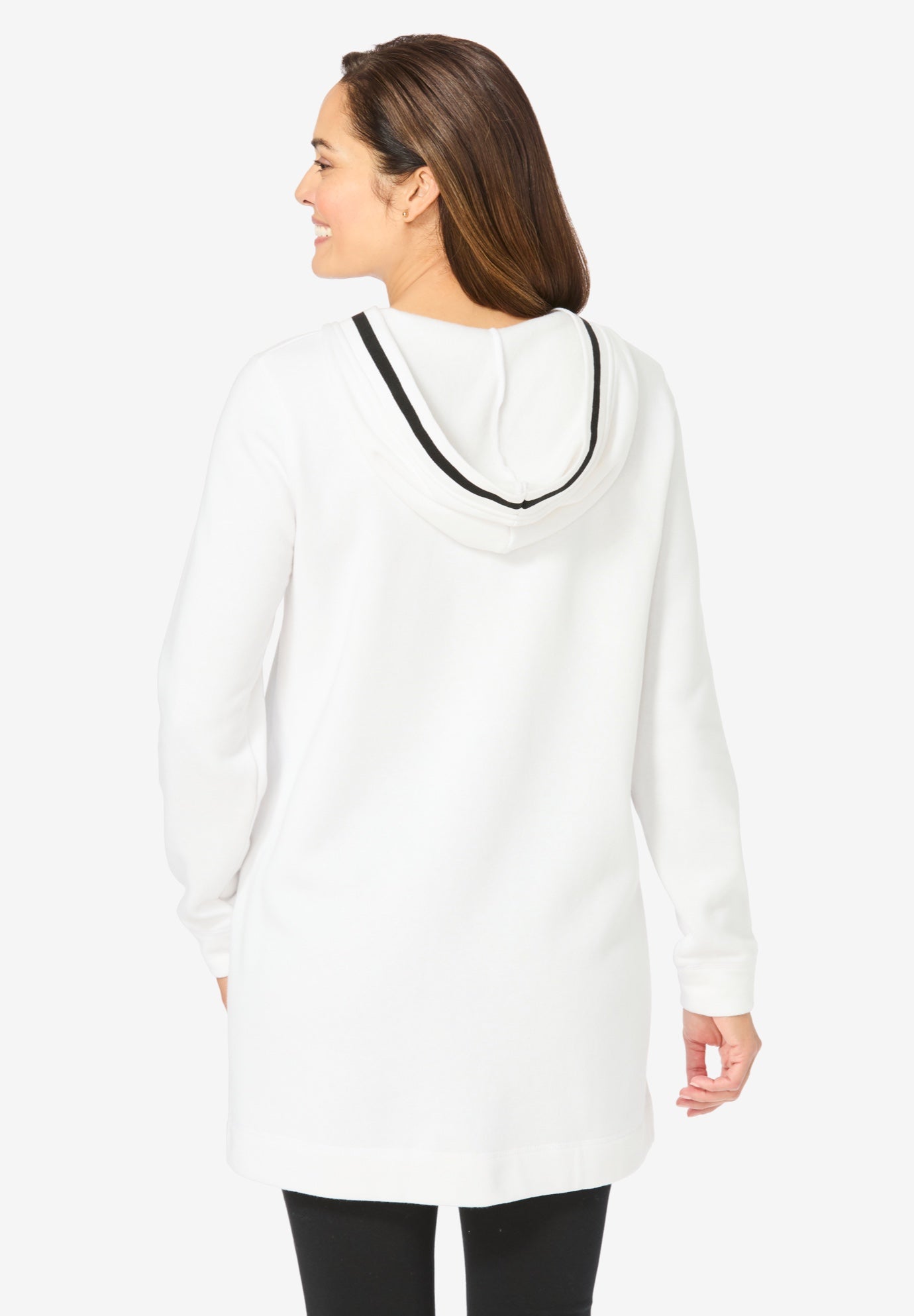 V-NECK HOODIE SWEATSHIRT image number 1