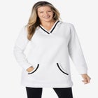 V-NECK HOODIE SWEATSHIRT image number null