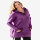 V-NECK HOODIE SWEATSHIRT image number null