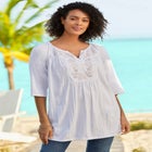 Embroidered Crinkle Tunic image number null