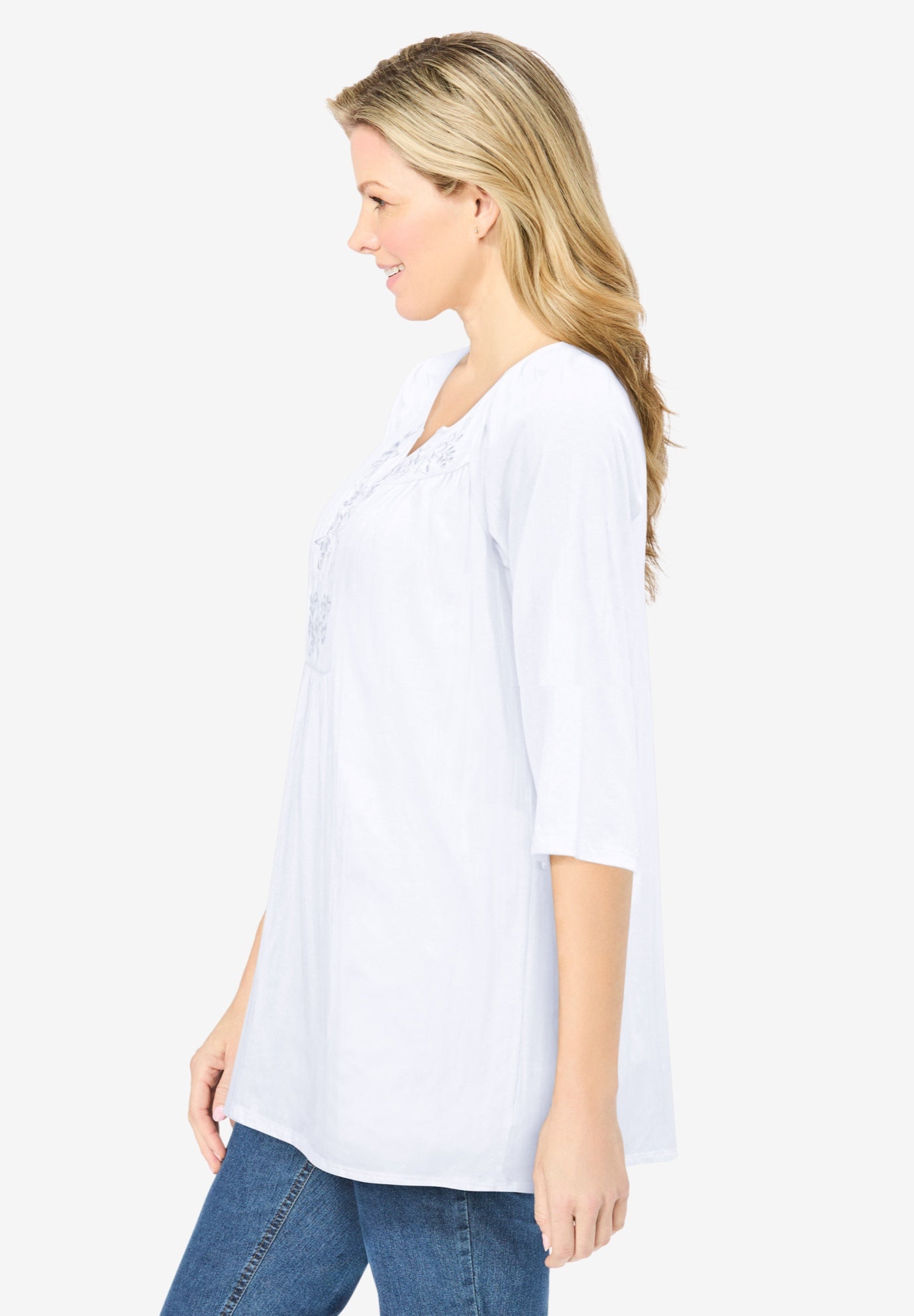 Embroidered Crinkle Tunic image number 2