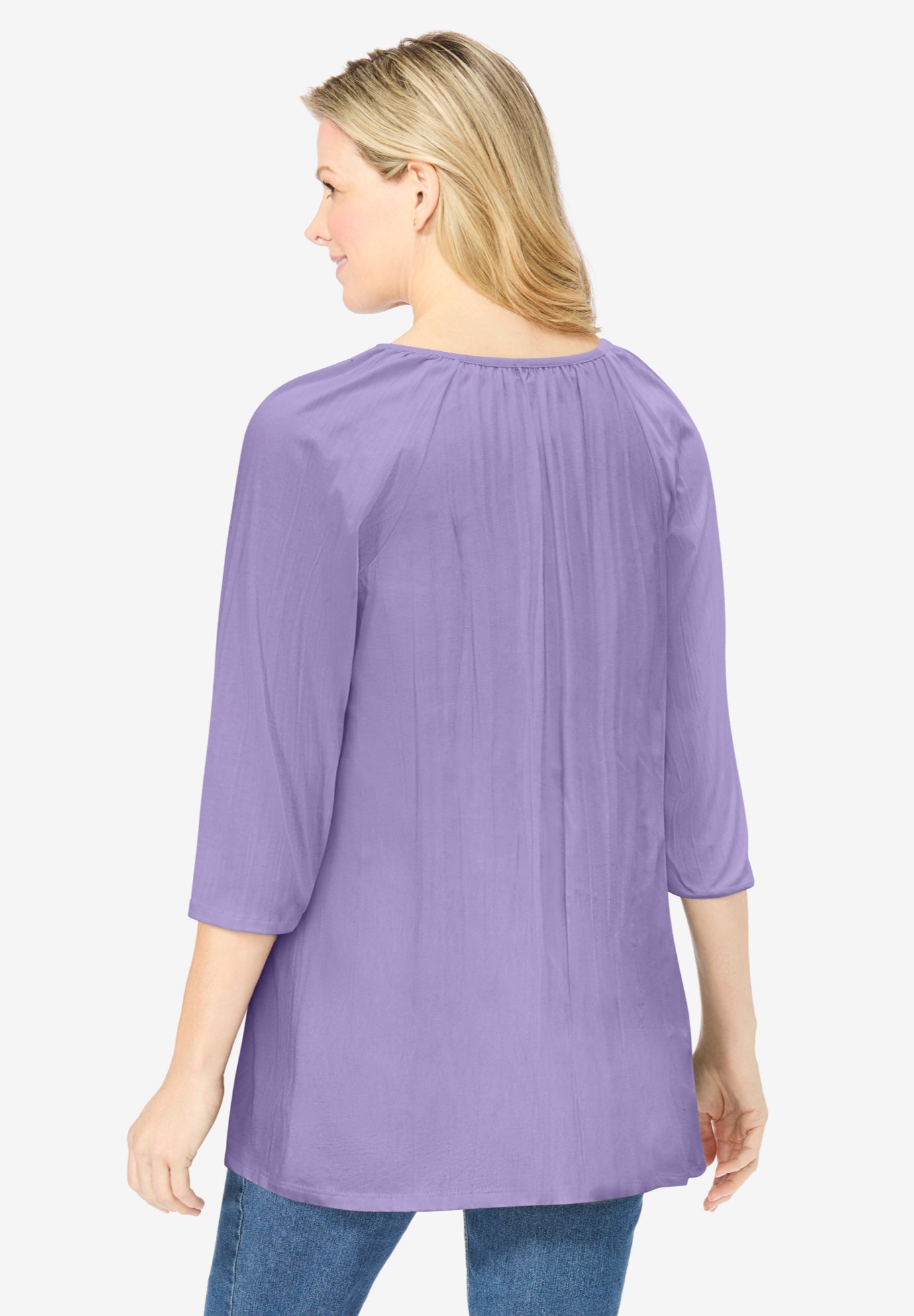 Embroidered Crinkle Tunic image number 1