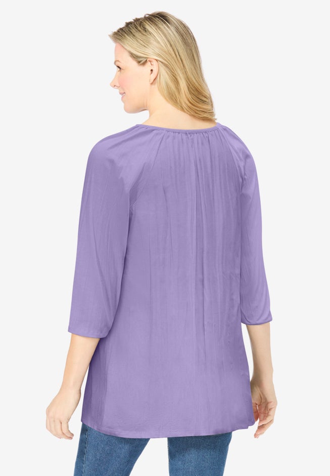 Embroidered Crinkle Tunic image number 1