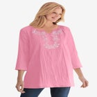 Embroidered Crinkle Tunic image number null