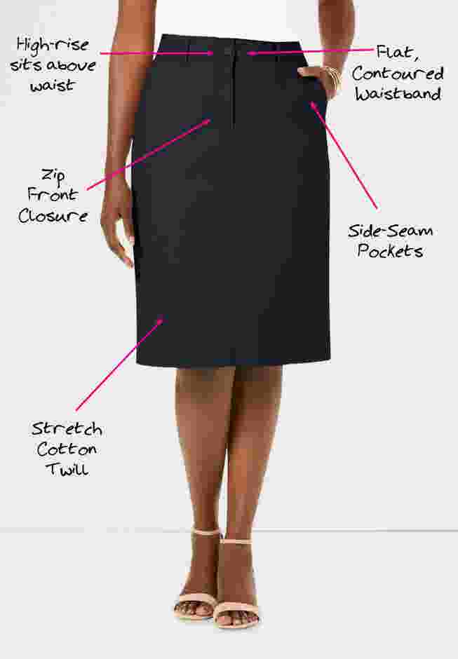 Stretch Cotton Chino Skirt image number 1