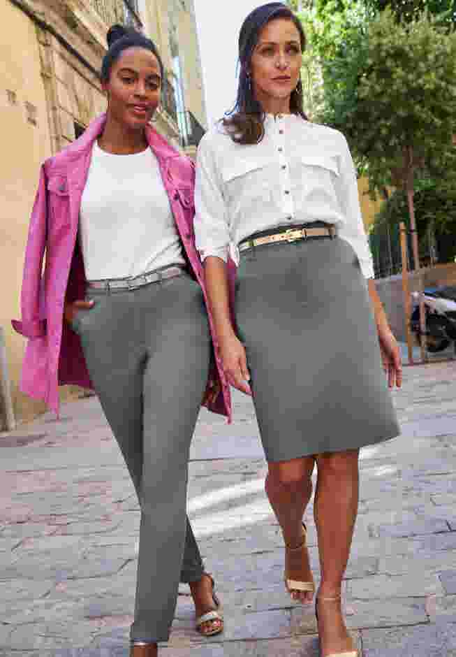 Stretch Cotton Chino Skirt image number 3