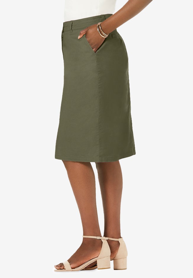 Stretch Cotton Chino Skirt image number 2