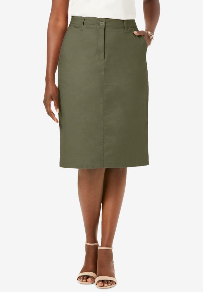 Stretch Cotton Chino Skirt image number 0