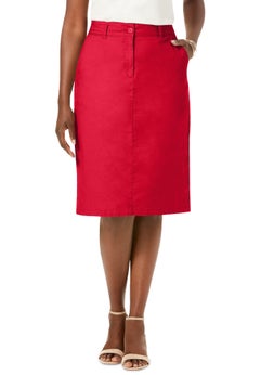 Stretch Cotton Chino Skirt