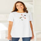 2-Piece Embroidered Poplin Tunic and Tee Set image number null