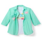 2-Piece Embroidered Poplin Tunic and Tee Set image number null