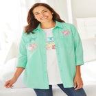 2-Piece Embroidered Poplin Tunic and Tee Set image number null