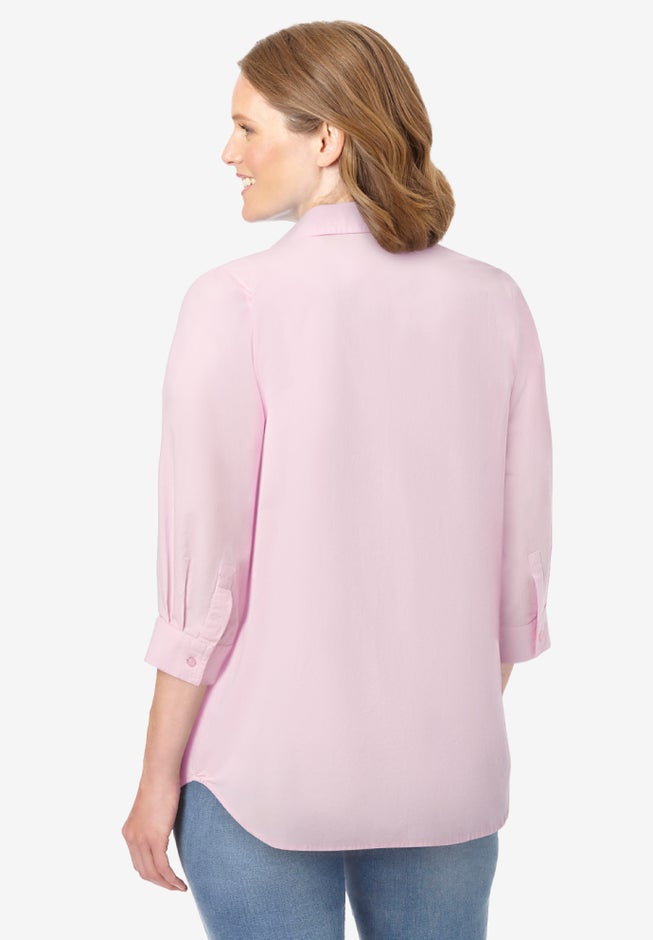 2-Piece Embroidered Poplin Tunic and Tee Set image number 1