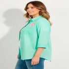 2-Piece Embroidered Poplin Tunic and Tee Set image number null