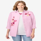 2-Piece Embroidered Poplin Tunic and Tee Set image number null