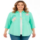 2-Piece Embroidered Poplin Tunic and Tee Set image number null