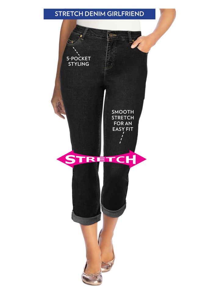 Stretch Denim Five-Pocket Girlfriend Jeans image number 1