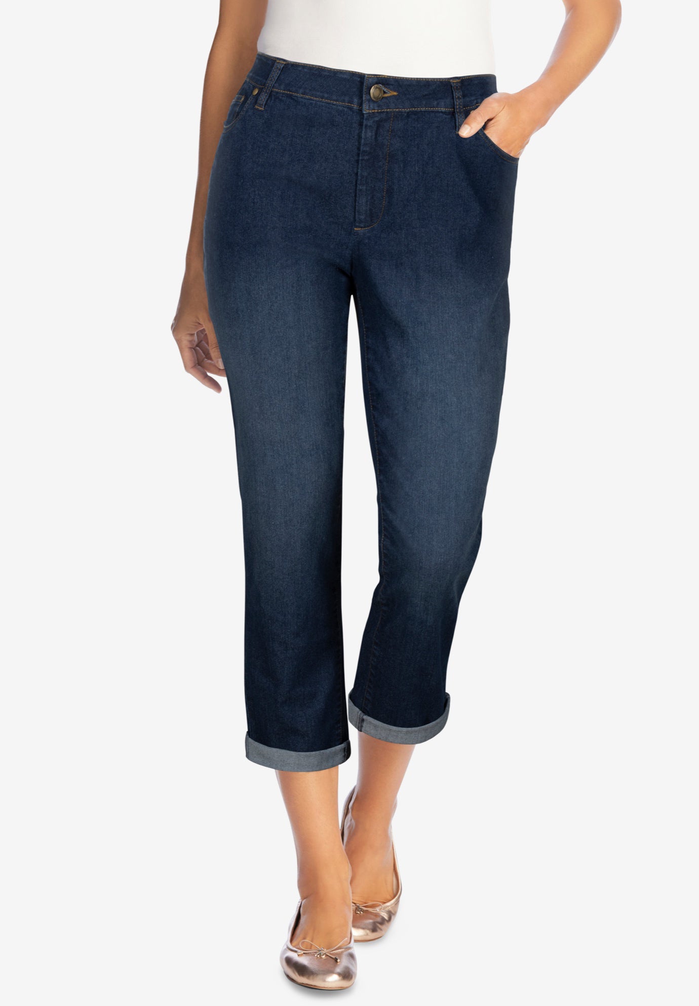 Stretch Denim Five-Pocket Girlfriend Jeans image number 0