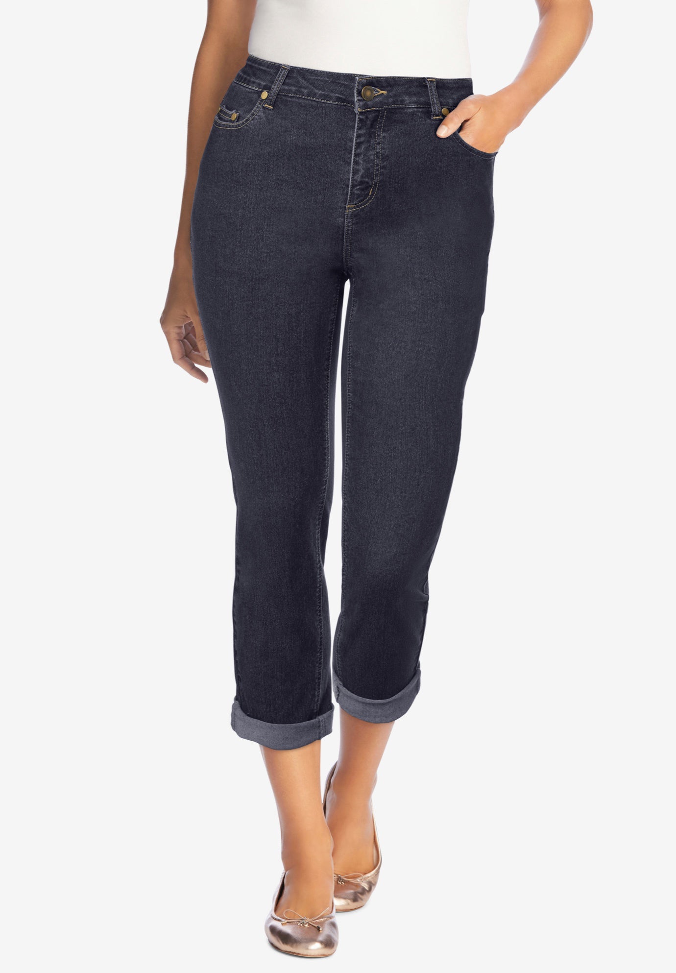 Stretch Denim Five-Pocket Girlfriend Jeans image number 0