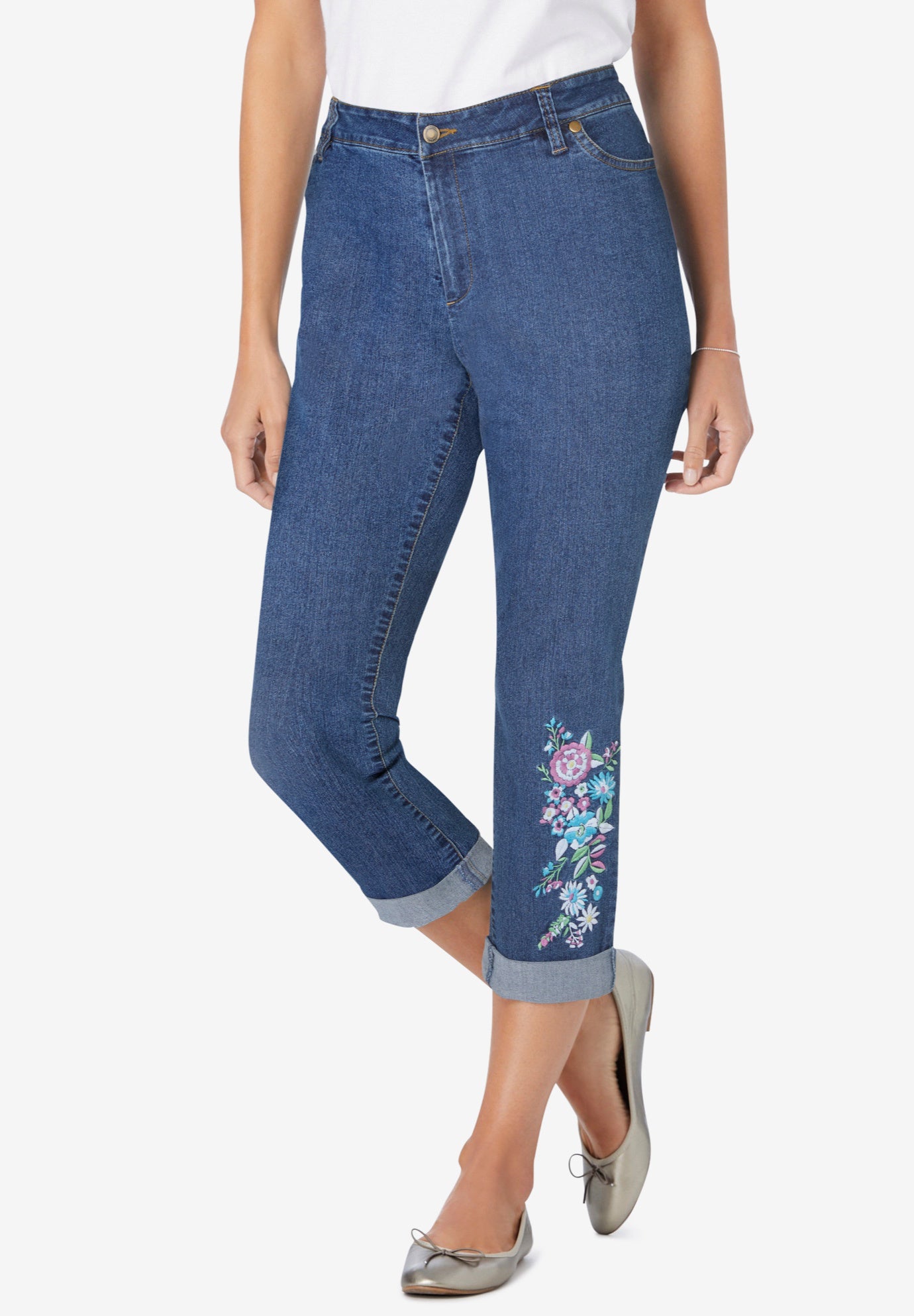 Stretch Denim Five-Pocket Girlfriend Jeans image number 0
