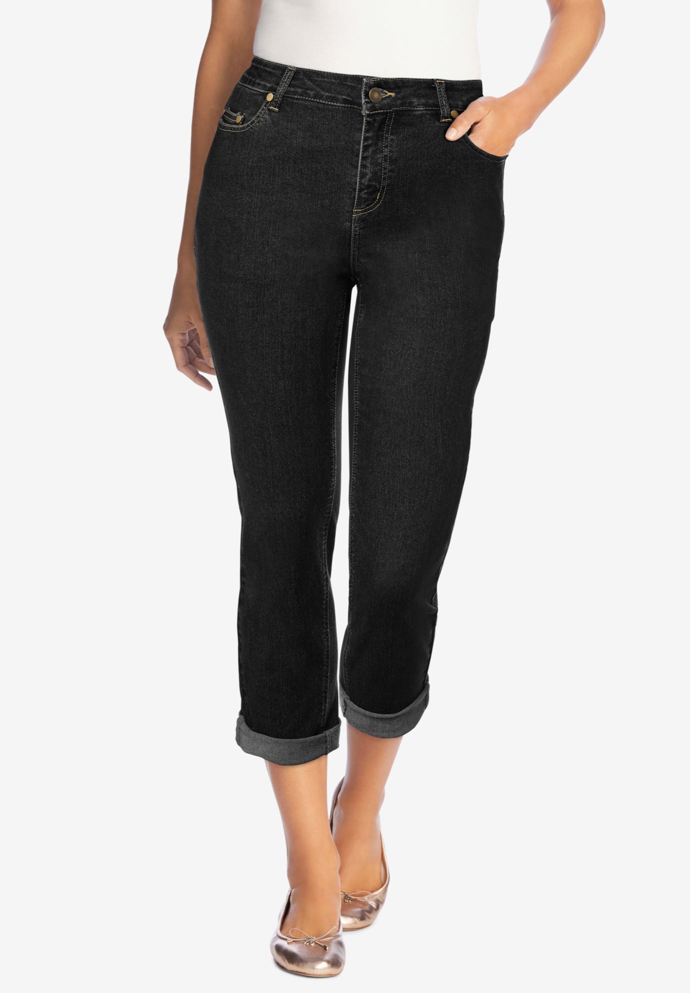 Stretch Denim Five-Pocket Girlfriend Jeans image number 0