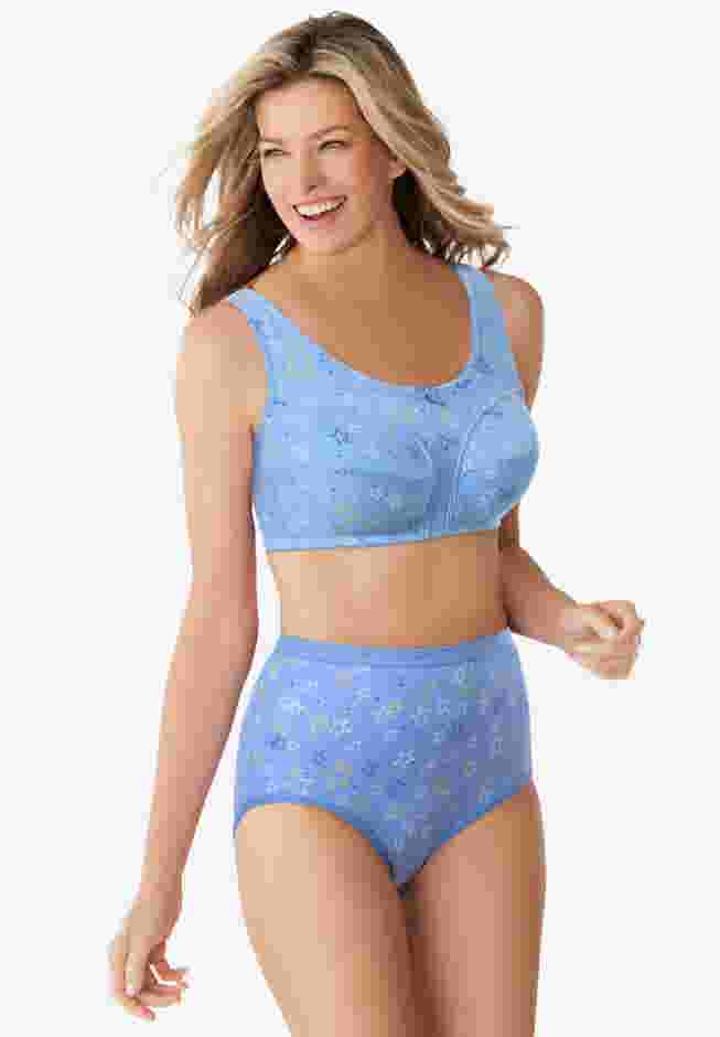 Cotton Back-Close Wireless Bra image number 5