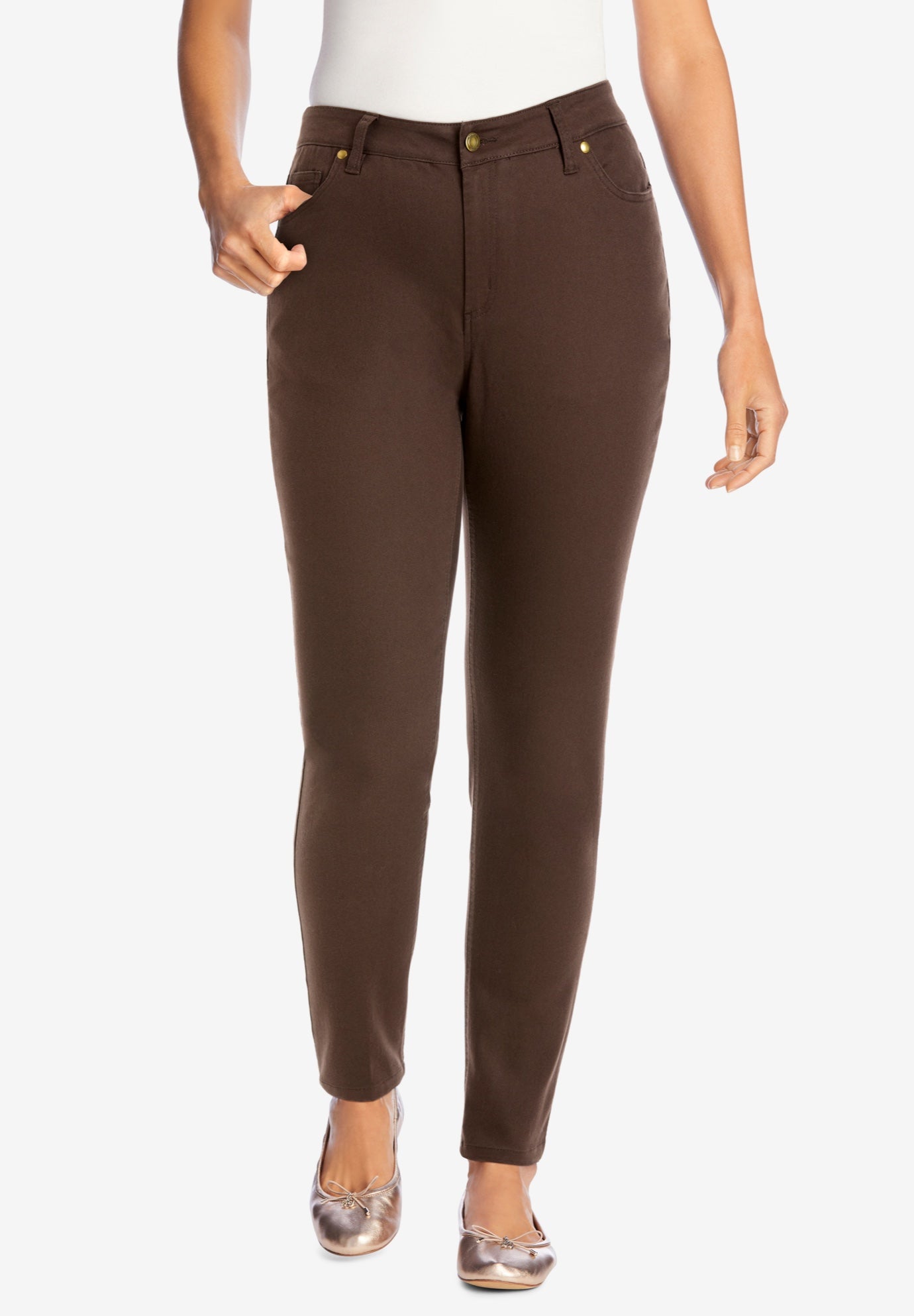 Slim-Leg Stretch Comfort Denim Five-Pocket Jeans image number 0