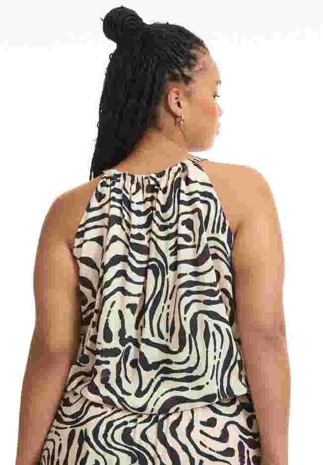 Patterned Cropped Halter Top image number 1