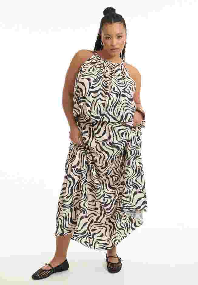 Patterned Cropped Halter Top image number 0