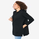 Longer-Length Hoodie Sweatshirt. image number null