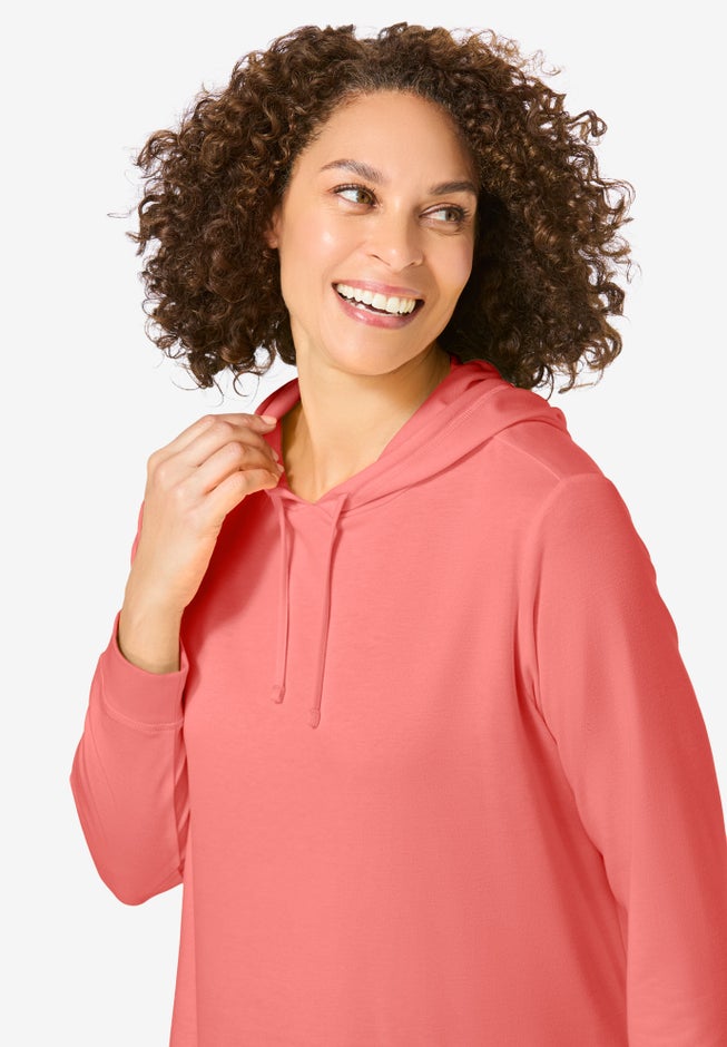 Longer-Length Hoodie Sweatshirt. image number 3