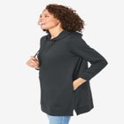 Longer-Length Hoodie Sweatshirt. image number null