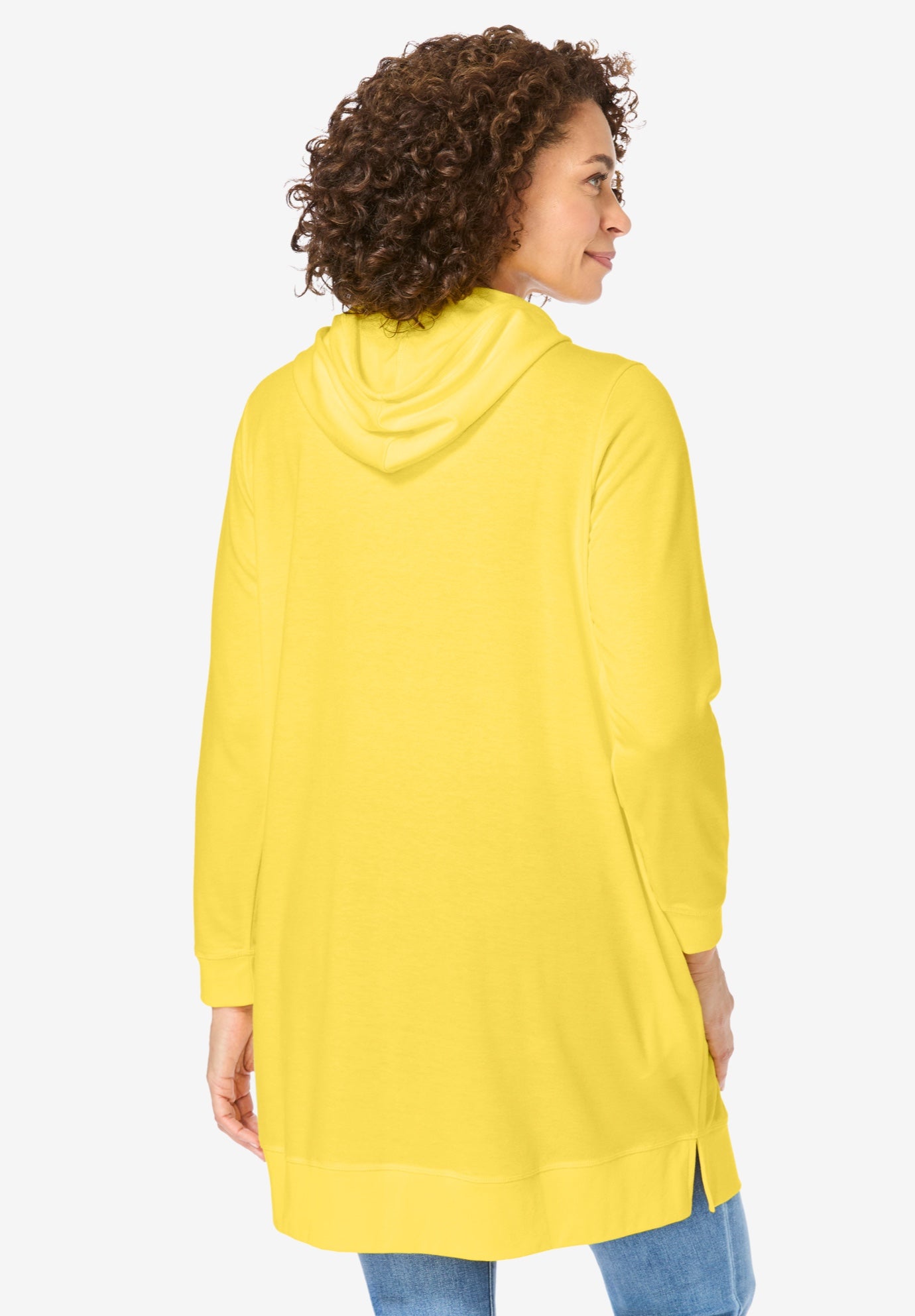 Longer-Length Hoodie Sweatshirt. image number 1